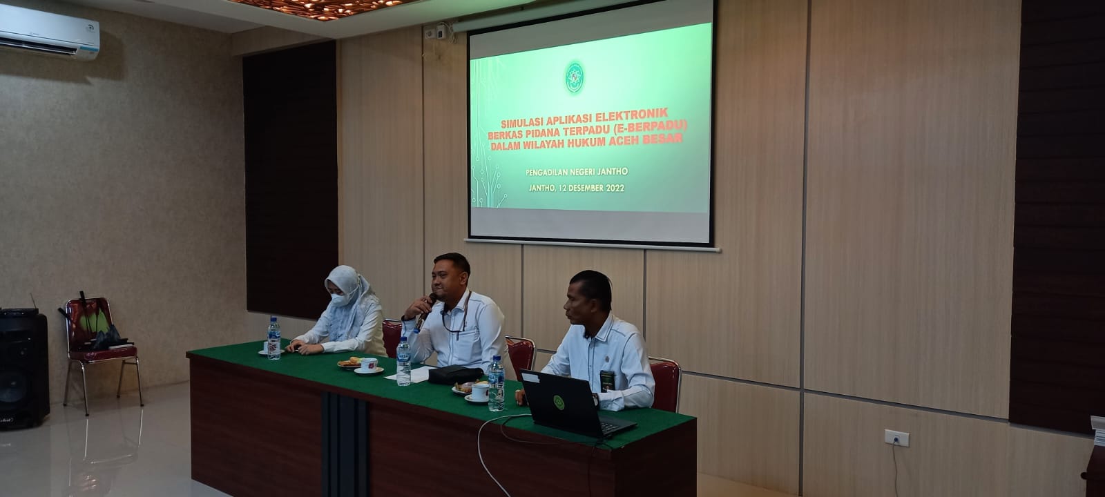 Ketua Pengadilan Negeri Jantho Lakukan Simulasi ( e – Berpadu ) Bersama Aparat Penegak Hukum dalam Wilayah Yuridiksi Kabupaten Aceh Besar